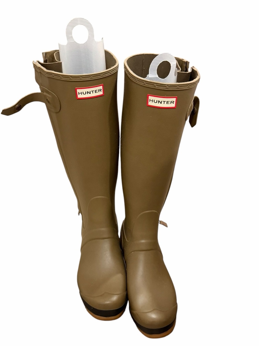 RARE! Hunter Original Tall Adjustable Boots-Matte Dark Olive | Gum Sole W10/M9